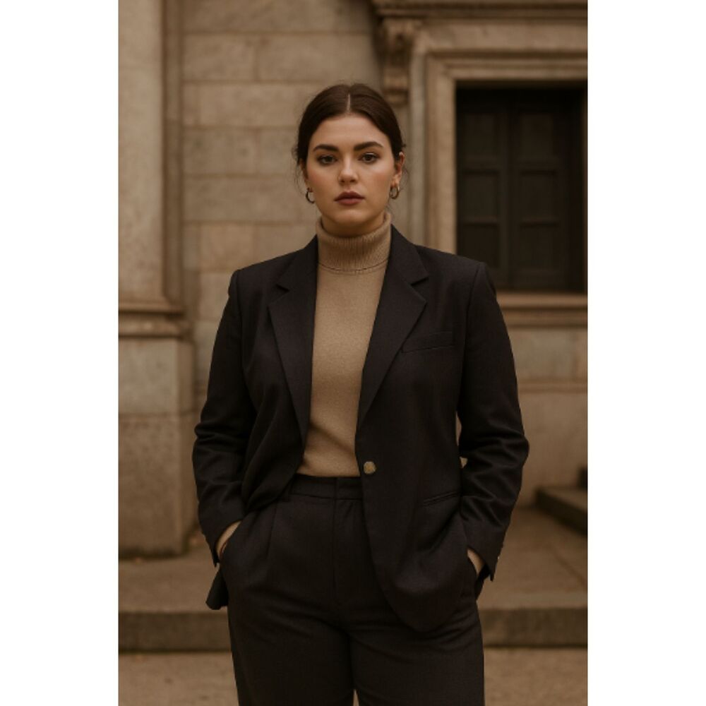 Vintage Sag Harbor Black‎ Wool Blazer Size Petite 12